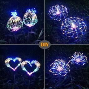 img 1 attached to 2-Pack DenicMic Solar Firework Lights For Outdoor Decor - 200 LED Multi-Colored Starburst Solar Lights With 8 Lighting Modes, Waterproof Garden, Patio, Path, Christmas Decorations