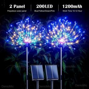 img 3 attached to 2-Pack DenicMic Solar Firework Lights For Outdoor Decor - 200 LED Multi-Colored Starburst Solar Lights With 8 Lighting Modes, Waterproof Garden, Patio, Path, Christmas Decorations