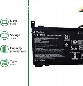 img 2 attached to Высококачественная сменная батарея для серий HP Omen 17-AN013TX и 17-AN014TX с 16-контактным разъемом
