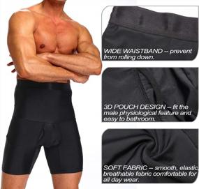 img 2 attached to Vaslanda Mens Shapewear Shorts: Tummy Control High Waist Shaper Panties For Belly Slimming & Underwear Compression Girdle Support.