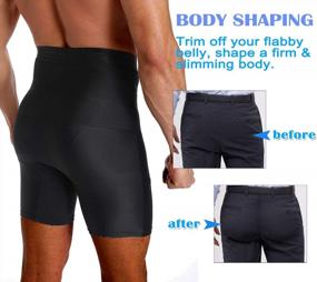img 3 attached to Vaslanda Mens Shapewear Shorts: Tummy Control High Waist Shaper Panties For Belly Slimming & Underwear Compression Girdle Support.