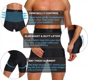 img 1 attached to Vaslanda Mens Shapewear Shorts: Tummy Control High Waist Shaper Panties For Belly Slimming & Underwear Compression Girdle Support.