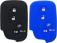 🔑 2pcs xuhang silicone key fob skin cover case for lexus gs430 gs300 is350 is250 ls460 gs450h gs350 es350 ls600h lx570 rx450h rx350 hs250h - black/blue логотип