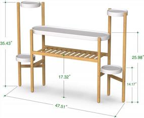 img 1 attached to 3-2 Tier Wisuce Bamboo Plant Stand Holder: Indoor/Outdoor Garden Display Rack