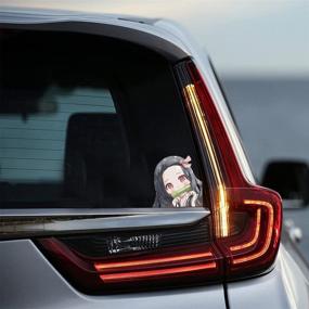 img 2 attached to 🚗 Fengshengshuiqi Anime Car Decals: 4 PCS of Waterproof Vinyl Accessories for Personalized and Funny Automotive Bumper Stickers, Windshield and Windows Decal