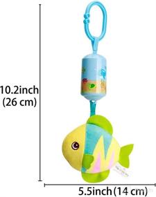 img 3 attached to 🐠 D-KINGCHY Baby Rattle Plush Toy: Fun Hanging Rattle Toys for Newborns, Car Seat and Stroller Entertainment with Sound and Wind Bell - Perfect for 0-1 Year Old Babies (Fish Design)