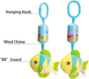 img 2 attached to 🐠 D-KINGCHY Baby Rattle Plush Toy: Fun Hanging Rattle Toys for Newborns, Car Seat and Stroller Entertainment with Sound and Wind Bell - Perfect for 0-1 Year Old Babies (Fish Design)