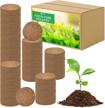 100 pack of 30mm organic compressed coco coir potting soil pellets for planting bonsai, herbs, flowers, and vegetables - seed starters made from coco fiber logo