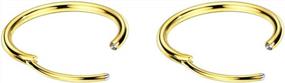 img 3 attached to Stylish And Durable 316L Surgical Steel Endless Hoop Earrings For Women In Silver, Gold, Rose Gold, And Black - Available In Multiple Sizes!