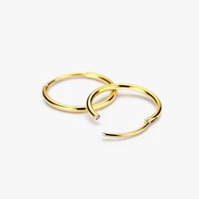 img 2 attached to Stylish And Durable 316L Surgical Steel Endless Hoop Earrings For Women In Silver, Gold, Rose Gold, And Black - Available In Multiple Sizes!