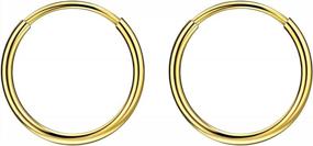 img 4 attached to Stylish And Durable 316L Surgical Steel Endless Hoop Earrings For Women In Silver, Gold, Rose Gold, And Black - Available In Multiple Sizes!