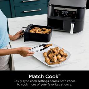 img 1 attached to Ninja DZ090 Foodi 6 Quart 5-In-1 DualZone Air Fryer: Roast, Bake, Dehydrate & More For Quick Snacks & Small Meals - 2 Independent Frying Baskets With Match Cook & Smart Finish Technology - Black