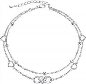 img 4 attached to Sterling Silver Flyow Beaded Anklet: Infinity, Heart, Angel Wing And Turtle Design For Women - Adjustable, Stylish Ankle Bracelet Just In Time For The Perfect Gift!
