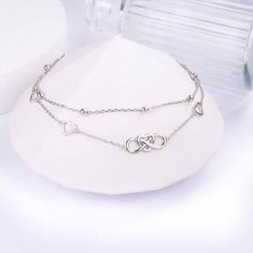 img 3 attached to Sterling Silver Flyow Beaded Anklet: Infinity, Heart, Angel Wing And Turtle Design For Women - Adjustable, Stylish Ankle Bracelet Just In Time For The Perfect Gift!