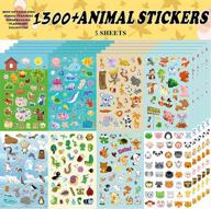 1300+ count animal stickers assortment set - 8 themes collection for kids, teachers & parents! logo