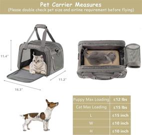 img 3 attached to 🐾 Hanjo Pets Soft Pet Carrier - Breathable Mesh Window - Cat Carrier Airline Approved Underseat - TSA Approved Dog Carrier for Small Cats Puppy - Soft Sided Dog Airplane Carrier up to 12 lbs - Top Loading