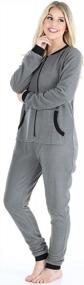 img 2 attached to Women'S Fleece Non-Footed Solid Color Onesie Pajamas Jumpsuit By Sleepyheads