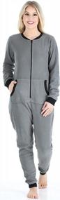 img 1 attached to Women'S Fleece Non-Footed Solid Color Onesie Pajamas Jumpsuit By Sleepyheads