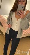 img 1 attached to Chic & Versatile: Asskdan Women'S V Neck Button-Down Cardigan With Lantern Sleeves review by Kevin Hernandez