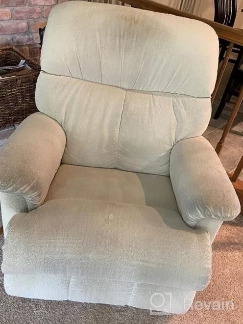 img 1 attached to Super Stretch Recliner Chair Covers - Form Fitted Slipcovers For Standard And Oversized Power Lift Recliners - Soft Thick Jacquard Fabric - Black - Pack Of 2 By H.VERSAILTEX review by Cassie Marie