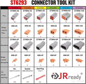 img 3 attached to 🔌 JRready ST6293 Deutsch Connector Kit: DTM Connector Set with Multiple Pin Sizes and Crimp Wire Gauge 16-22AWG – Reliable Automotive Electrical Connectors with Solid Contacts, 7.5A Capacity