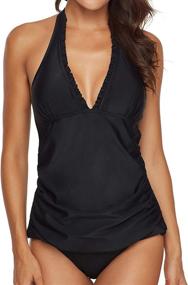 img 4 attached to AnnJo Swimsuit Backless Flyaway Tankini Women's Clothing at Swimsuits & Cover Ups