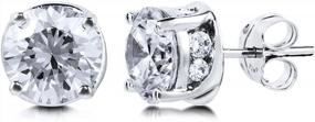 img 4 attached to Sparkle On Your Special Day With BERRICLE 2 Carat Solitaire CZ Earrings In Sterling Silver