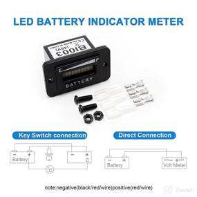 img 1 attached to 48V Battery Fuel Gauge Indicator for Golf Carts, Yamaha, EZGO, Fork Lifts, Club Car - LED Battery Indicator Meter Gauge