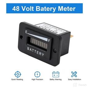 img 3 attached to 48V Battery Fuel Gauge Indicator for Golf Carts, Yamaha, EZGO, Fork Lifts, Club Car - LED Battery Indicator Meter Gauge