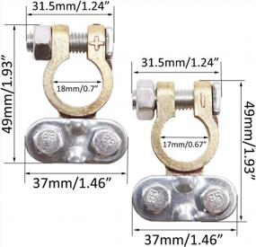 img 2 attached to Tnisesm 1Pair Positive Negative Battery Terminal Set, Brass Battery Terminals Connectors Clamps With Battery Terminal Washers For Boat Yacht Camper Truck Car Vehicle DT-7