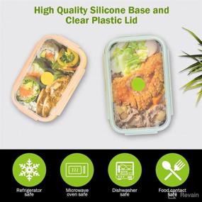 img 1 attached to VIGIND Set of 4 Collapsible Silicone Food Storage Containers with BPA Free, Airtight Plastic Lids for Kitchen, Bento Lunch Boxes - Includes Pack of 6 Food Storage Bags