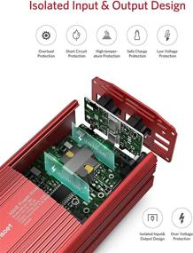 img 1 attached to 🔌 Vansoet 300W Power Inverter 12V DC to 110V AC Car Plug Adapter Outlet Converter with 4.2A Dual USB AC Car Charger - Laptop Computer, Road Trip Essentials, Camping Accessories (Red)