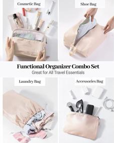 img 1 attached to Organize Your Travel Essentials With OlarHike 8-Piece Packing Cubes Set In Various Sizes - Cream