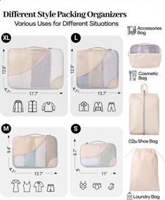 img 2 attached to Organize Your Travel Essentials With OlarHike 8-Piece Packing Cubes Set In Various Sizes - Cream
