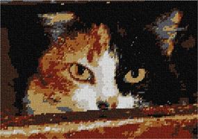 img 1 attached to Needlepoint Canvas: Menacing Cat Design - PEPITA