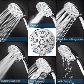 img 3 attached to 6-Setting High Pressure 3-Way Shower Head Combo - 59 Inch Hose, 5 Spray Settings & Chrome Finish
