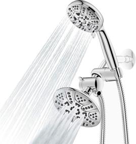 img 4 attached to 6-Setting High Pressure 3-Way Shower Head Combo - 59 Inch Hose, 5 Spray Settings & Chrome Finish