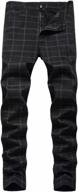 hengao men's straight fit plaid chino pants логотип