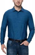 xgear men's upf 50+ golf polo shirts long sleeve workout sport home indoor shirts logo