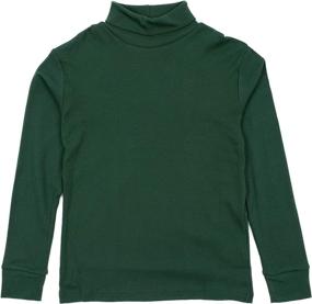 img 1 attached to Leveret Cotton Turtleneck Uniform Green Boys' Clothing via Tops, Tees & Shirts