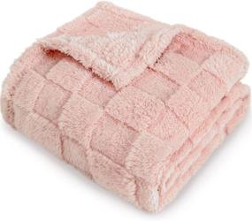 img 4 attached to HOMRITAR Baby Blanket For Girls 3D Checkerboard Grid Ultra- Soft Fluffy Toddler Blanket For Kids Warm Cozy Chessboard Chocolate Design Infant Blanket 30 X 40 Inches Pink