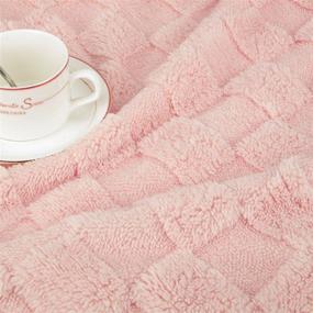 img 2 attached to HOMRITAR Baby Blanket For Girls 3D Checkerboard Grid Ultra- Soft Fluffy Toddler Blanket For Kids Warm Cozy Chessboard Chocolate Design Infant Blanket 30 X 40 Inches Pink