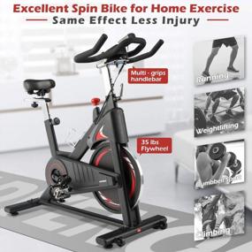 img 3 attached to 2022 Upgraded ADVENOR Magnetic Resistance Indoor Cycling Bike - 35 Lbs Flywheel, LCD Monitor W/ Ipad Mount & Comfortable Seat Cushion.