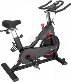 img 4 attached to 2022 Upgraded ADVENOR Magnetic Resistance Indoor Cycling Bike - 35 Lbs Flywheel, LCD Monitor W/ Ipad Mount & Comfortable Seat Cushion.