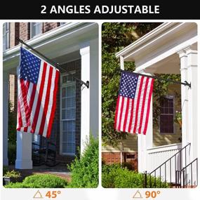 img 2 attached to 6FT Black Flagpole Kit With American Flag And Bracket For Tangle-Free Display: Ideal For Your Home'S Porch Or Yard