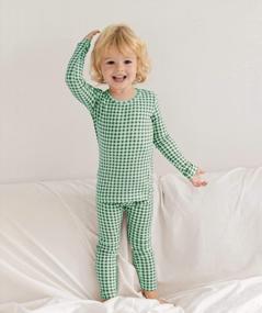 img 1 attached to Очаровательный хлопковый пижамный комплект для мальчиков и девочек - облегающая одежда для сна для малышей с забавным рисунком, размеры 6M-7T