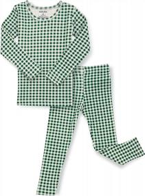 img 4 attached to Очаровательный хлопковый пижамный комплект для мальчиков и девочек - облегающая одежда для сна для малышей с забавным рисунком, размеры 6M-7T