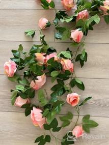 img 6 attached to 2 Pack Artificial Flower Garland - Fake Rose Vine Hanging Roses For Wedding Arch, Party Garden, Craft Home Decor