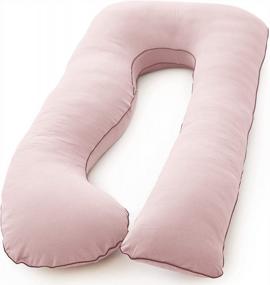 img 4 attached to PharMeDoc Organic Pregnancy Pillow - U Shaped Maternity Body Pillow - Cotton Candy Color - Organic Cotton Cover Full Body Pillow