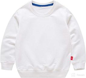 img 3 attached to 👕 PTPuke Solid Cotton Thin Sweatshirt: Stylish and Comfortable Long Sleeve T-Shirts for Toddler Boys and Girls